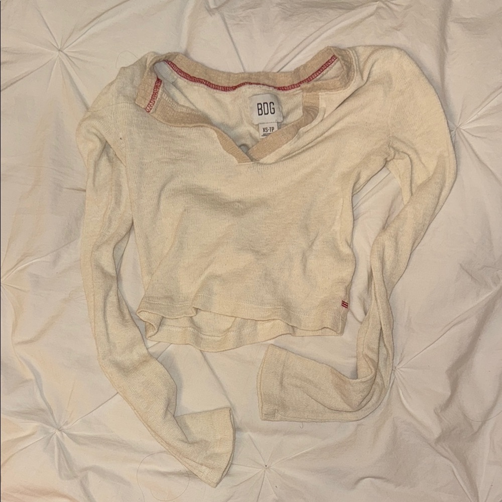 BDG Urban Outfitters Off-White Long Sleeve Knit Top